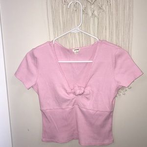 Pink crop top from Garage